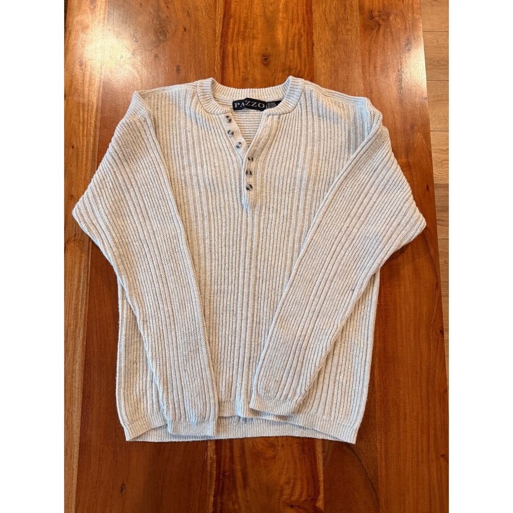 Pazzo‎ Men's Oatmeal Ramie/Cotton Pullover Sweater Size L